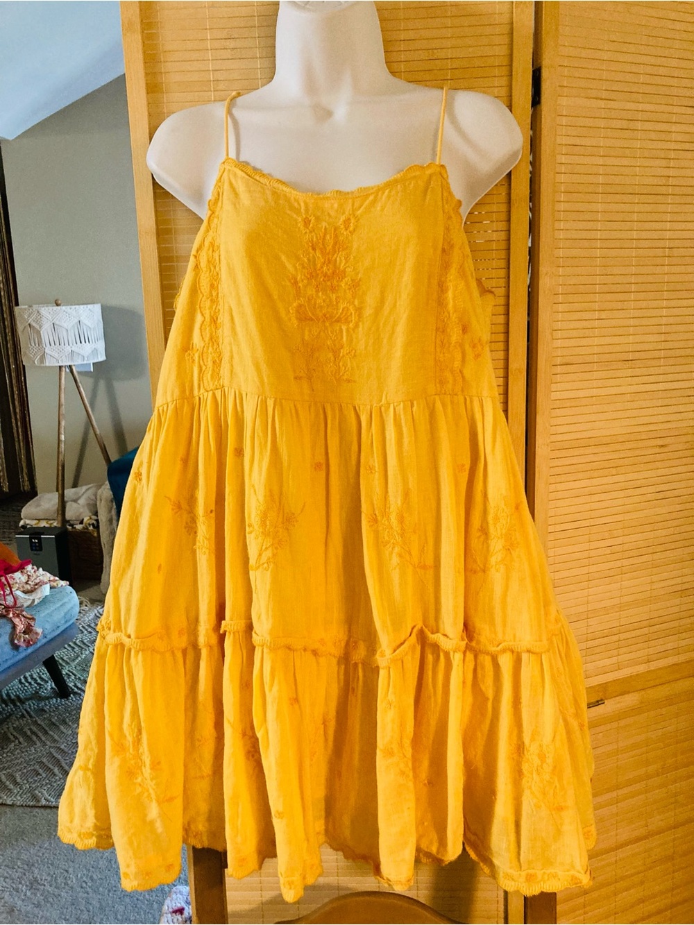 Urban Outfitters Tiered Embroidered Dress